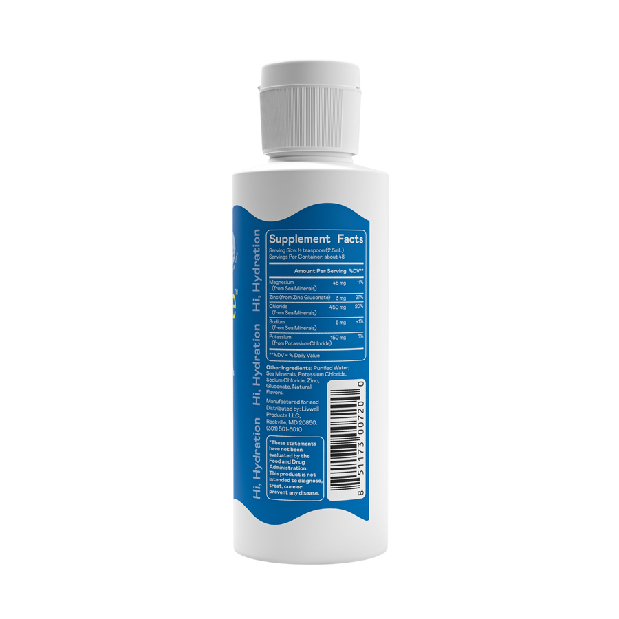 Low Sodium Electrolytes Liquid Mix - Unflavored