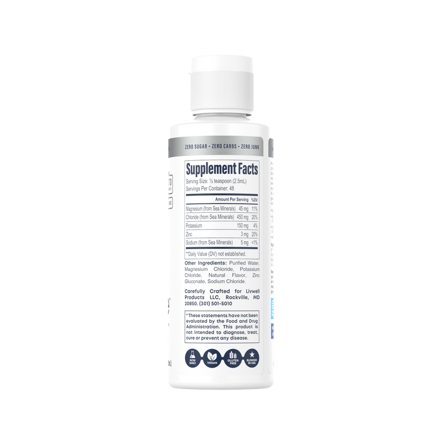 Low Sodium Electrolytes Liquid Mix - Unflavored