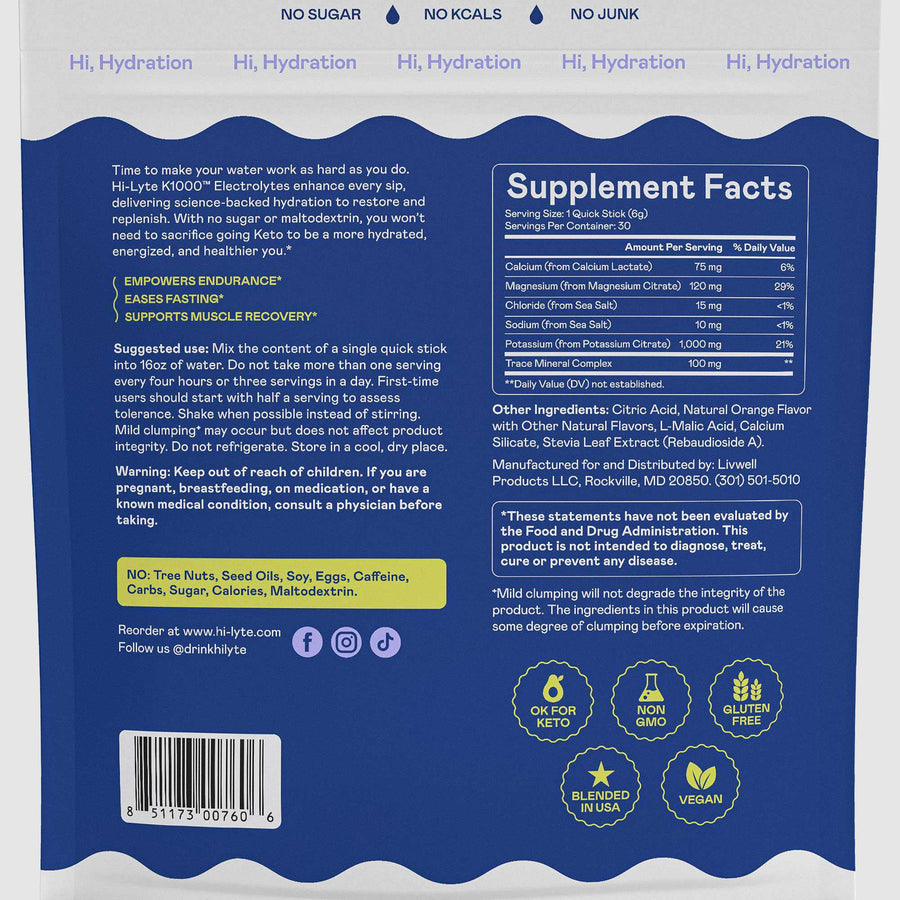 K1000 Electrolytes Quick Sticks